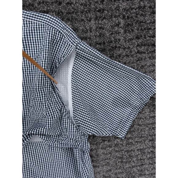 Columbia PFG Shirt Mens Small Black White Gingham Super Bonehead Short Sleeve - Picture 14 of 14